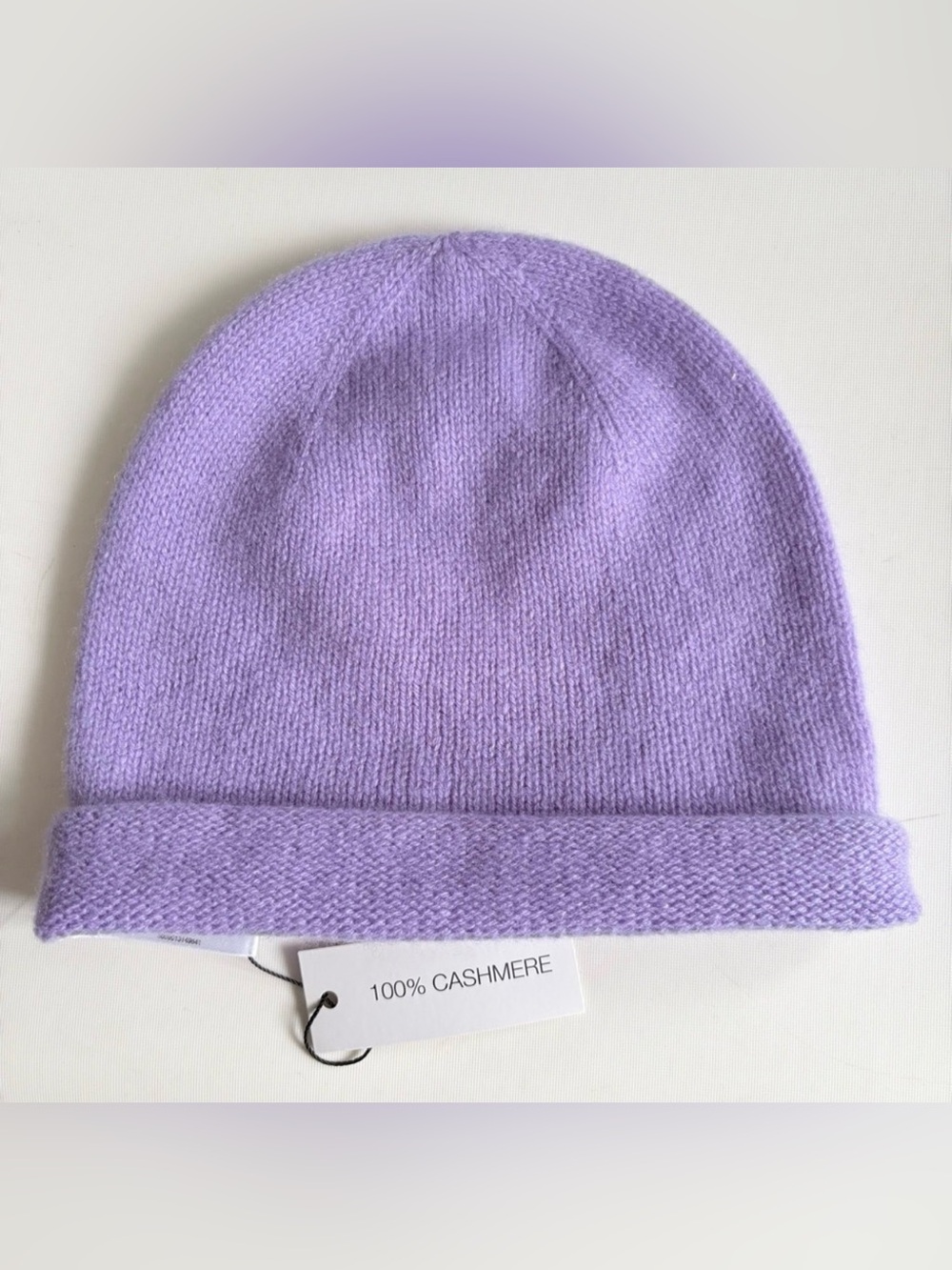 Carolyn Donnelly The Edit 100% Cashmere Rounded Crown Lilac Beanie Hat OS